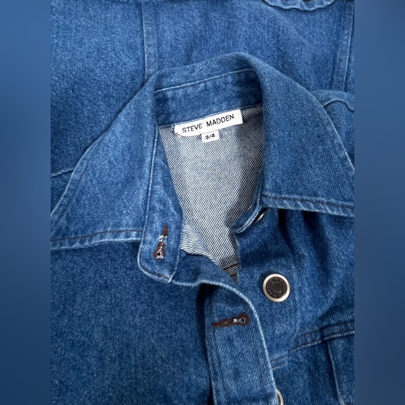 STEVE MADDEN Denim Jean Shirt Jacket 3/4 - Picture 10 of 14